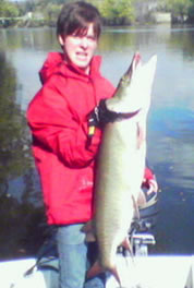 Patrick Hardy with muskellunge