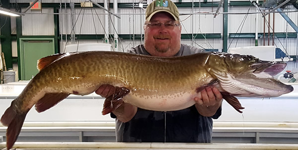 Hackettstown Superintendent and article author Craig Lemon with 38 lb muskie