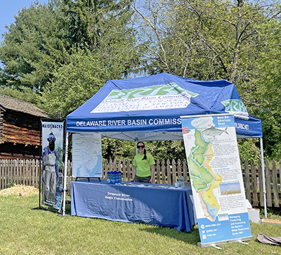 The DRBC set up at the Fort Delaware Museum, one of the many places celebrating the 1st ever Upper Delaware ShadFest. Photo by the DRBC.