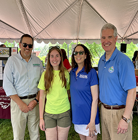 (From L to R) DRBC Exec. Dir. SteveTambini, DRBC Water Quality InternBailey Adams, DRBC GovernmentAffairs Lead Stacey Mulholland and DNREC Secretary Shawn Garvin pausefor a picture. Photo by the DRBC.