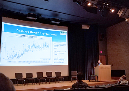 DRBC's John Yagecic presents at the ANS Delaware Watershed Research Conference. Photo by DRBC.