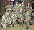 The eight members of the 50th Main Support Battalion consisted of Staff Sgt. Joseph Quiles, Spc. Tyehimba Ames, Spc. Keiry Martinez and Sgt. Herminio Snachez in the front row, with Pvt. Chukwuemaka Chiazor, Spc. Trevor Crovitz, 2nd Lt. James Verrengia and Spc. Nick Du Mortier.