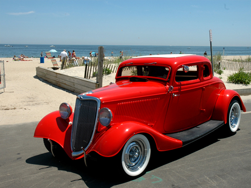 Classic car by the beach, Belmar, NJ