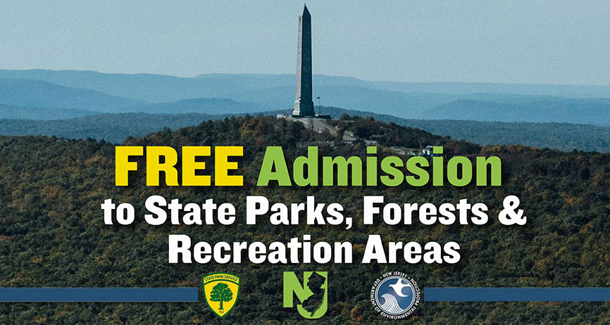 Free Admission to New Jersey state parks, forests, and recreations areas will be FREE this summer.