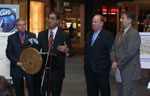 Commissioner Kolluri and Senator Menendez announce the federal funding for the Liberty Corridor projects