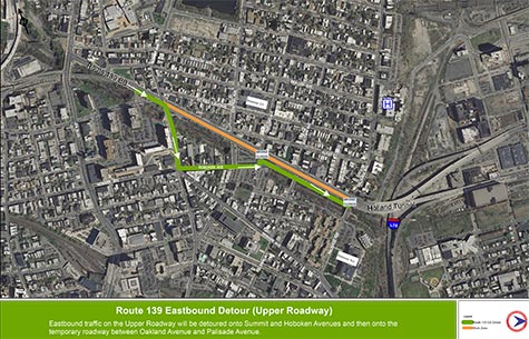 route 139 eastbound detour map graphic