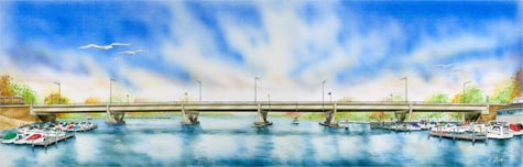 Architectural rendering of the new bridge 