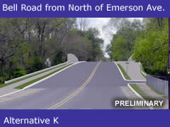 Bell Road from North of Emerson Avenue - Alternative K
